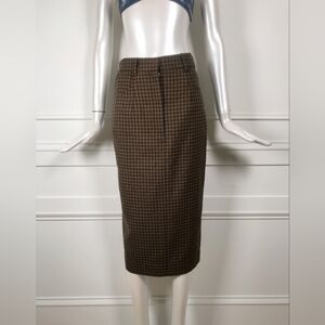 2016 ISA ARFEN 100%Virgin Wool Plaid Elegant Pencil Skirt